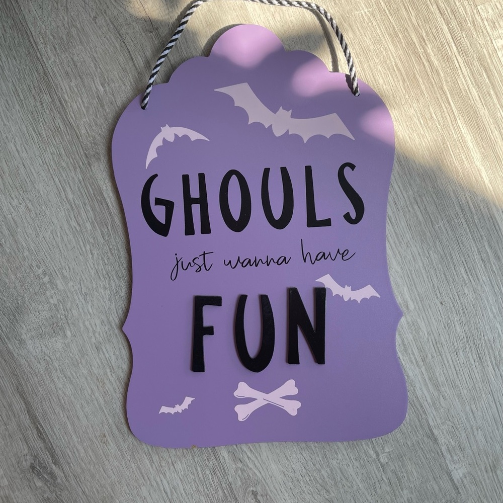 Target Ghouls Purple Halloween Wall Sign